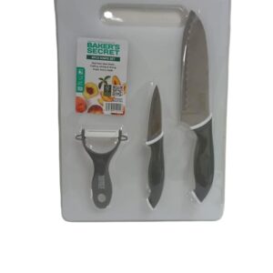 BS 40793 BS 4PC KITCHEN KNIFE SET W 13" PP CUTTING BOARD