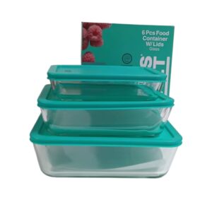 BS 40695 BS 6PC RECT GLASS CONTAINER SET W LID