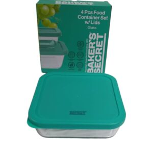 BS 40696 BS 4PC SQ GLASS CONTAINER SET W LID